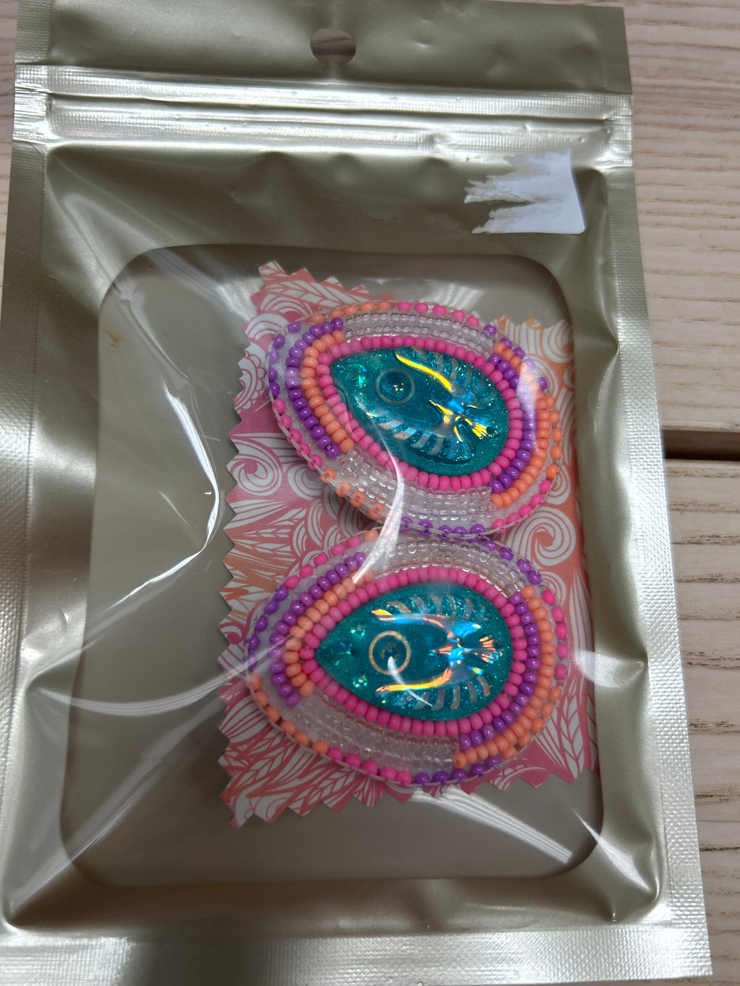 Mikey Runningbird Neon Turquoise Earrings