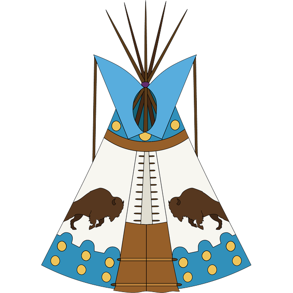 Teepee Bison 2inch by 2inch Vinyl Sticker