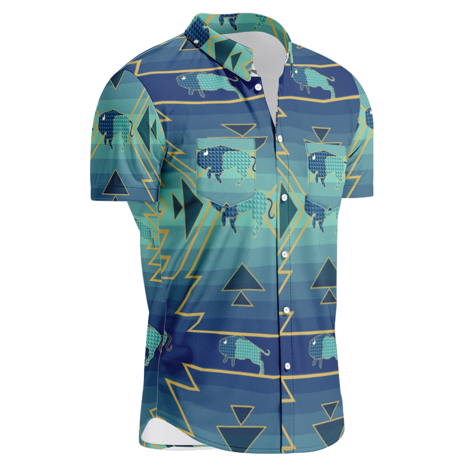 Men's Hawaiian-Style Button Up Shirt - Buffalo Run