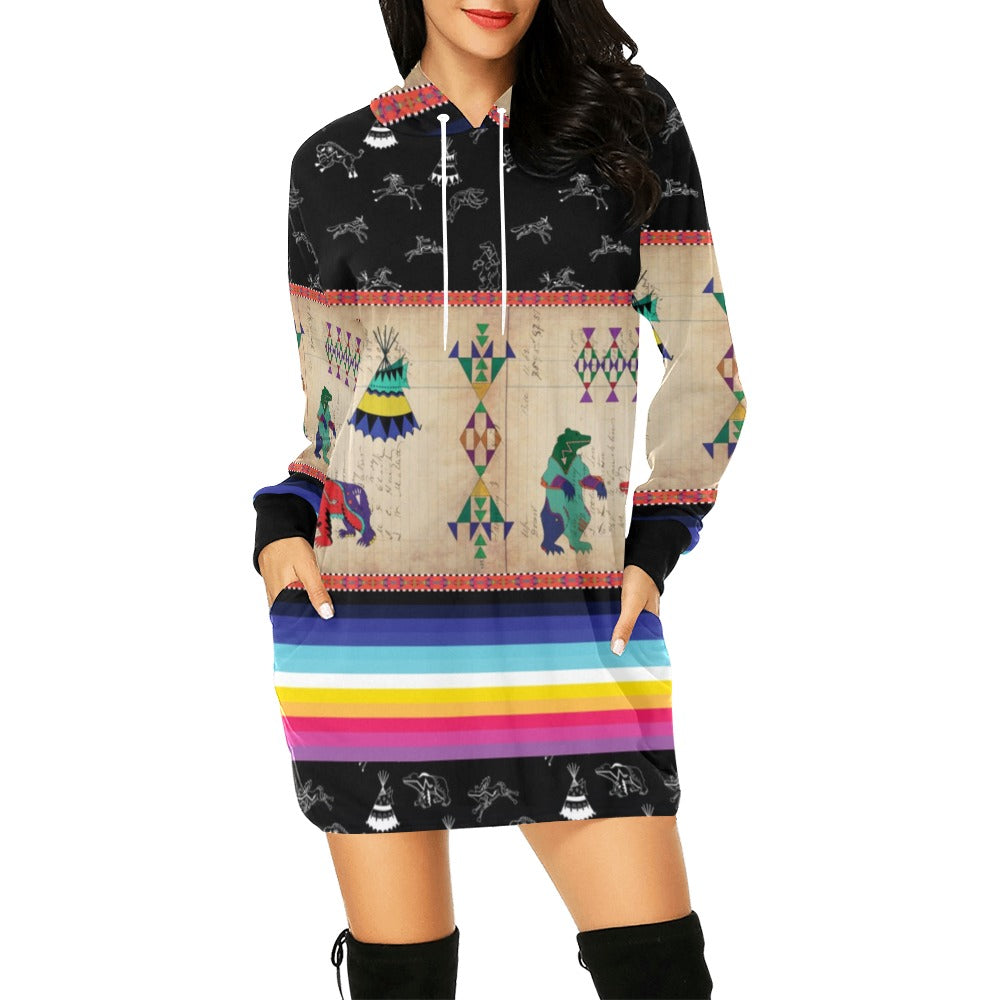 Bear Ledger Black Sky Hoodie Style Mini Dress