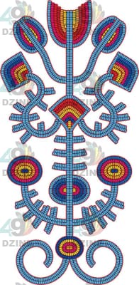 11 IN Blackfoot Style Beadwork Blue Sleeve 2 Transfers 49 Dzine 