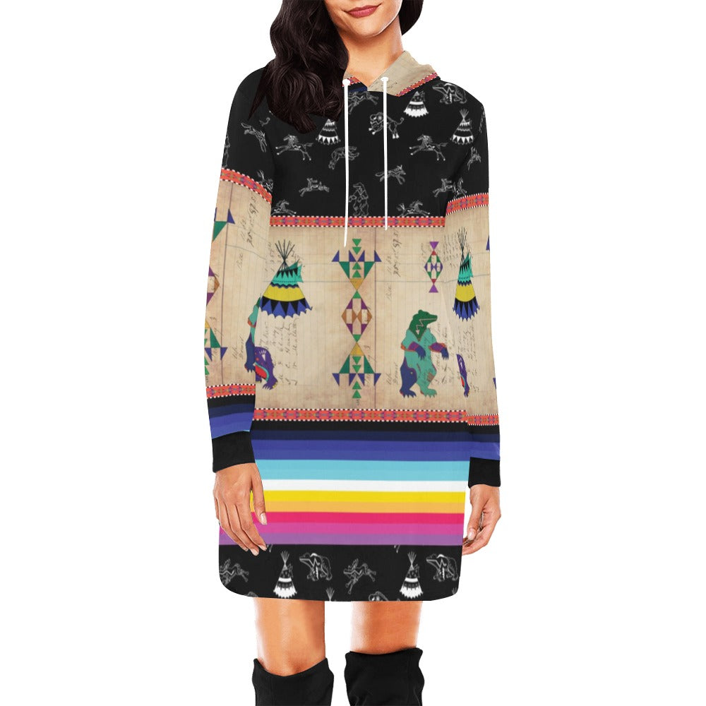 Bear Ledger Black Sky Hoodie Style Mini Dress