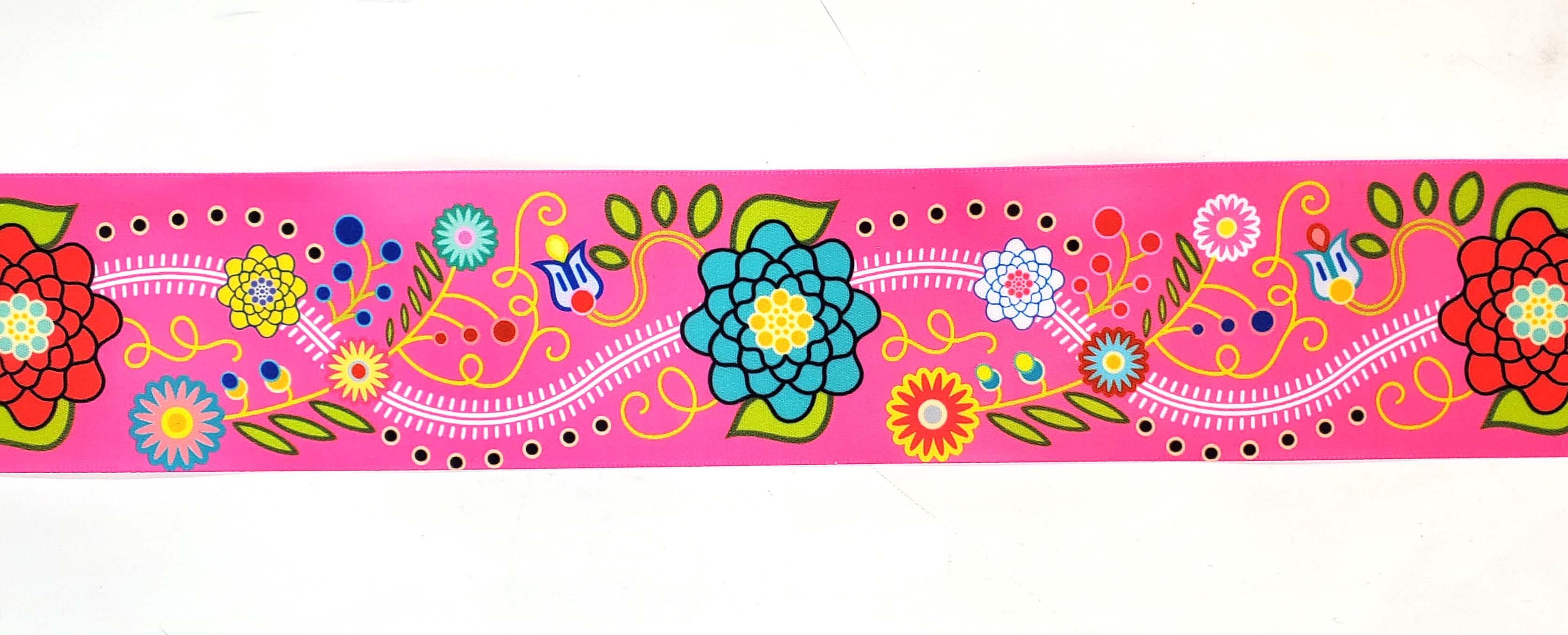 2 inch Printed Ribbon - Metis Pink Floral